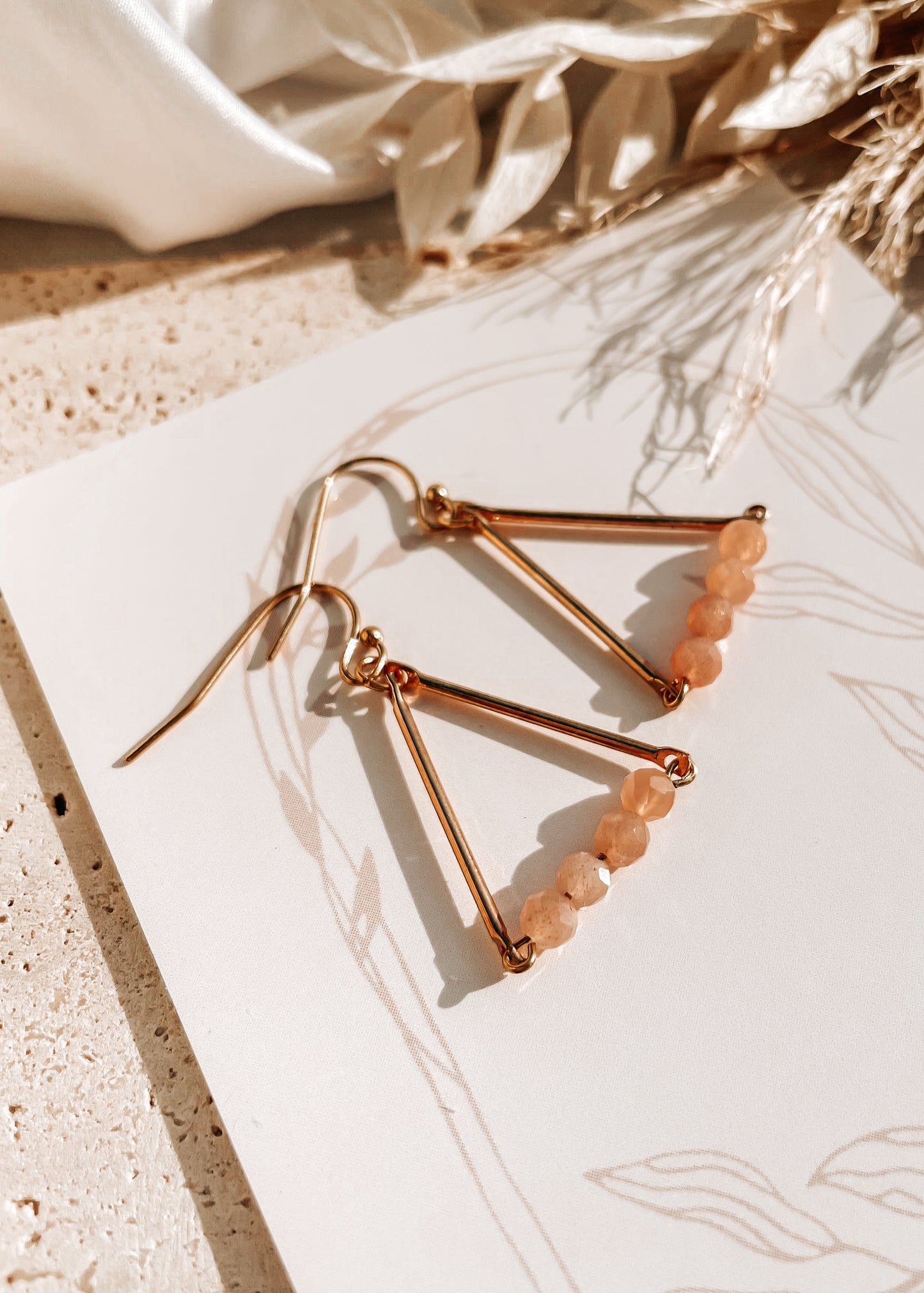 Chloe Peach Moonstone Earring