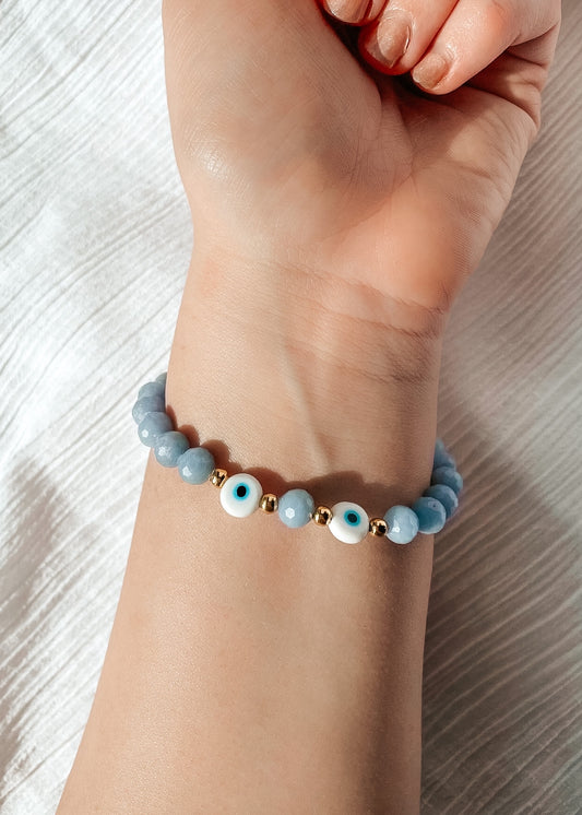 Evil Eye Angelite Bracelet