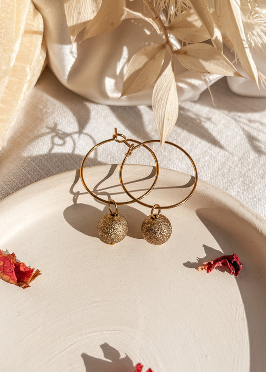 Christmas Gold Bauble Earrings