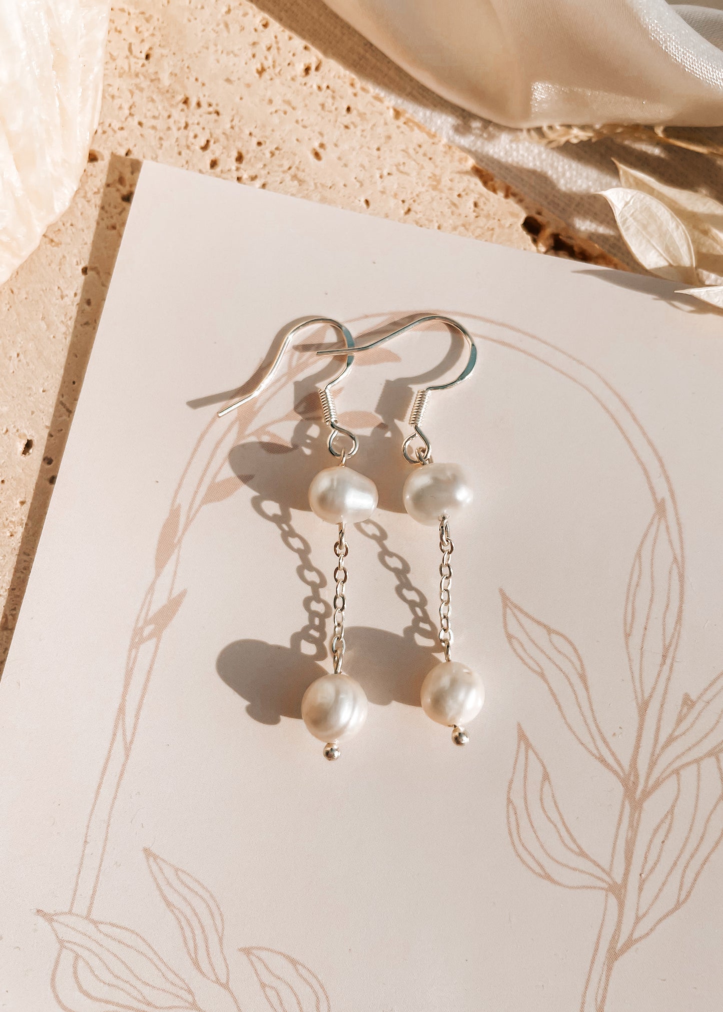 Pearl Double Drop Earrings