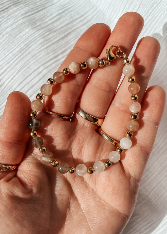 Madella Moonstone & Sunstone Bracelet