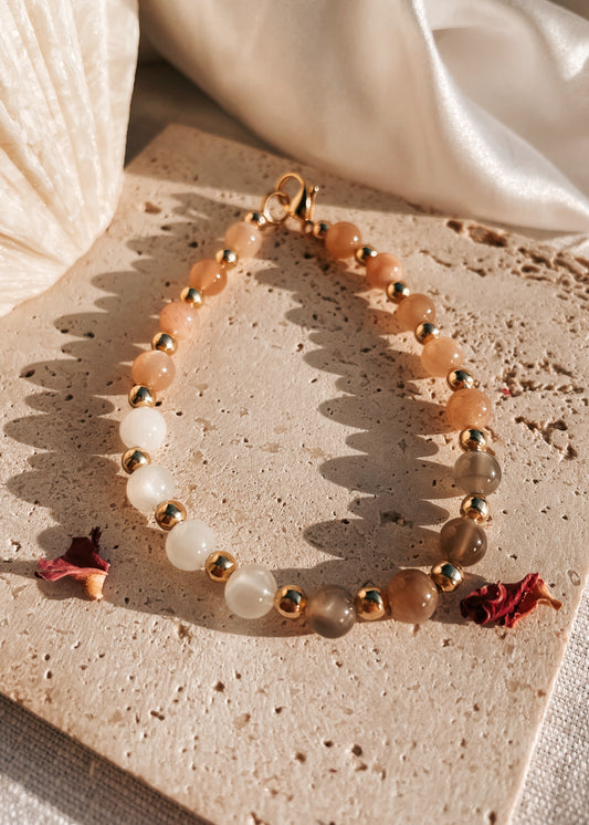 Madella Moonstone & Sunstone Bracelet