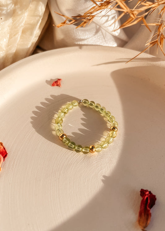 Peridot Bead Ring