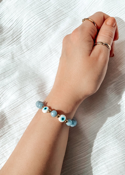 Evil Eye Angelite Bracelet