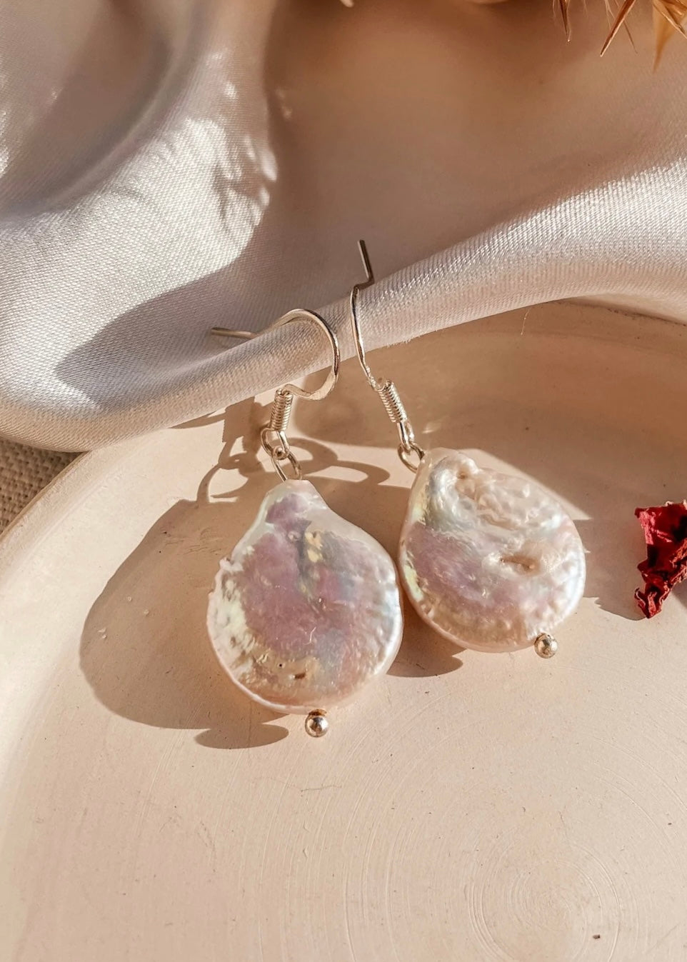 Round Pearl Earrings