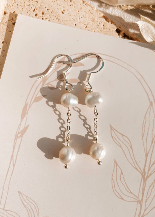 Pearl Double Drop Earrings