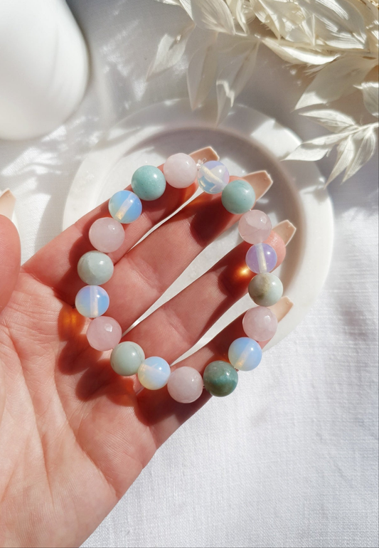 Rose Quartz + Amazonite + Opalite Bracelet