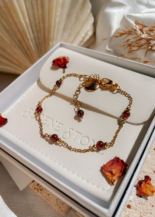 Liana Garnet Chain Bracelet