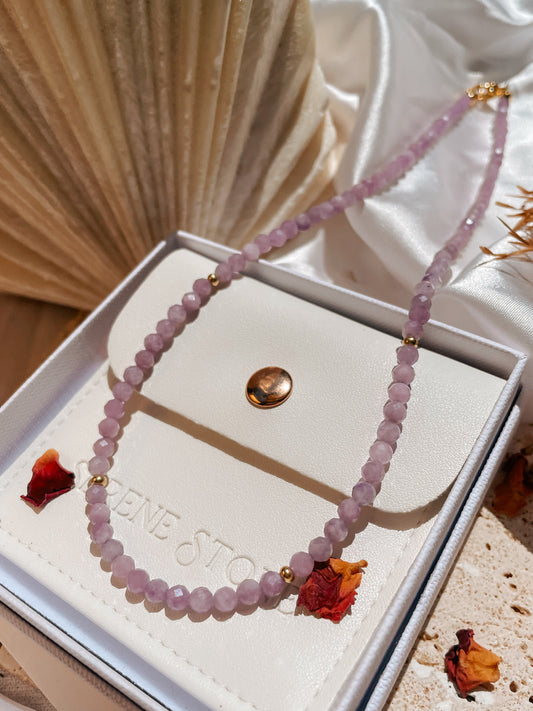 Lepidolite Dainty Bead Necklace