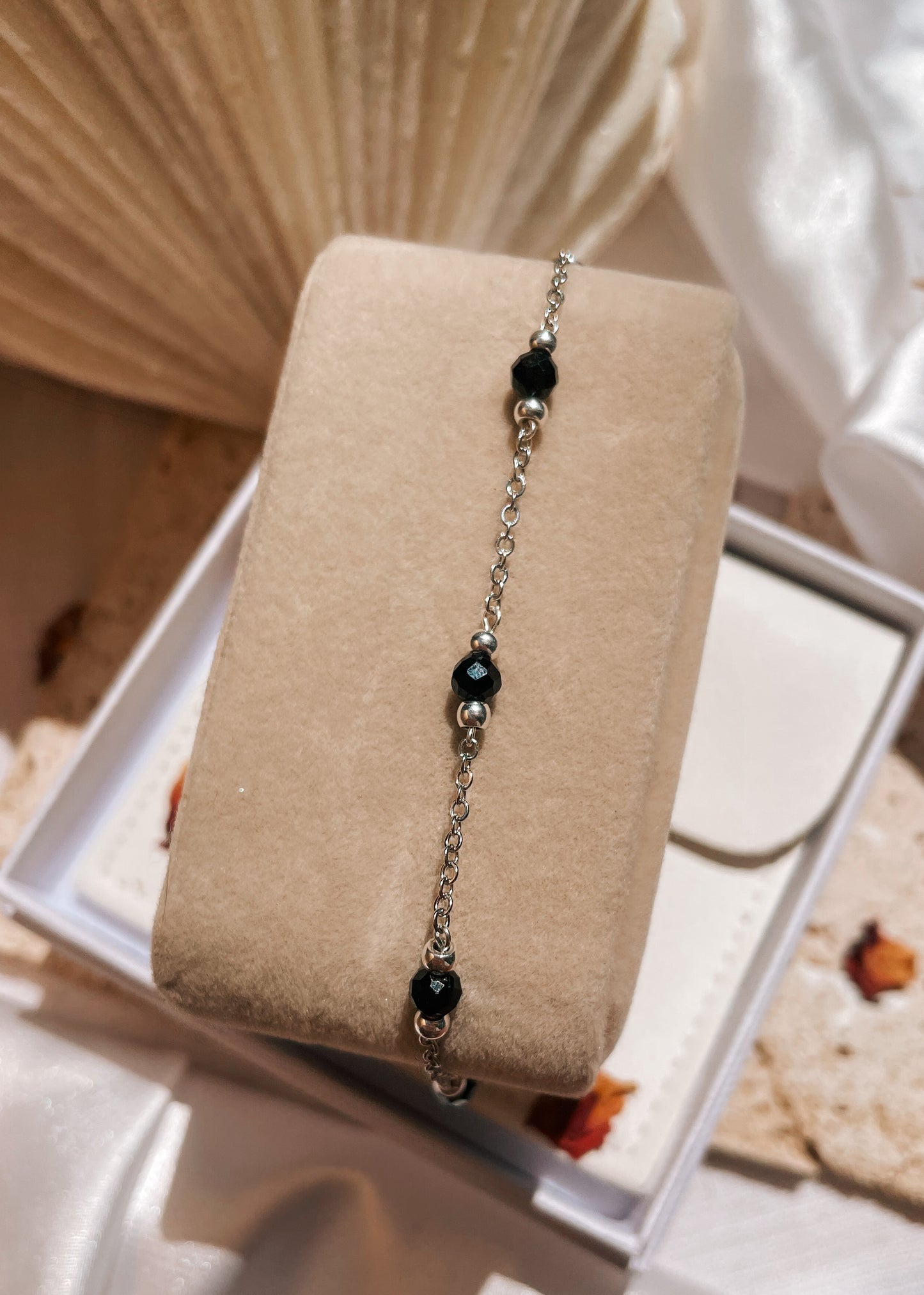 Liana Black Tourmaline Chain Bracelet