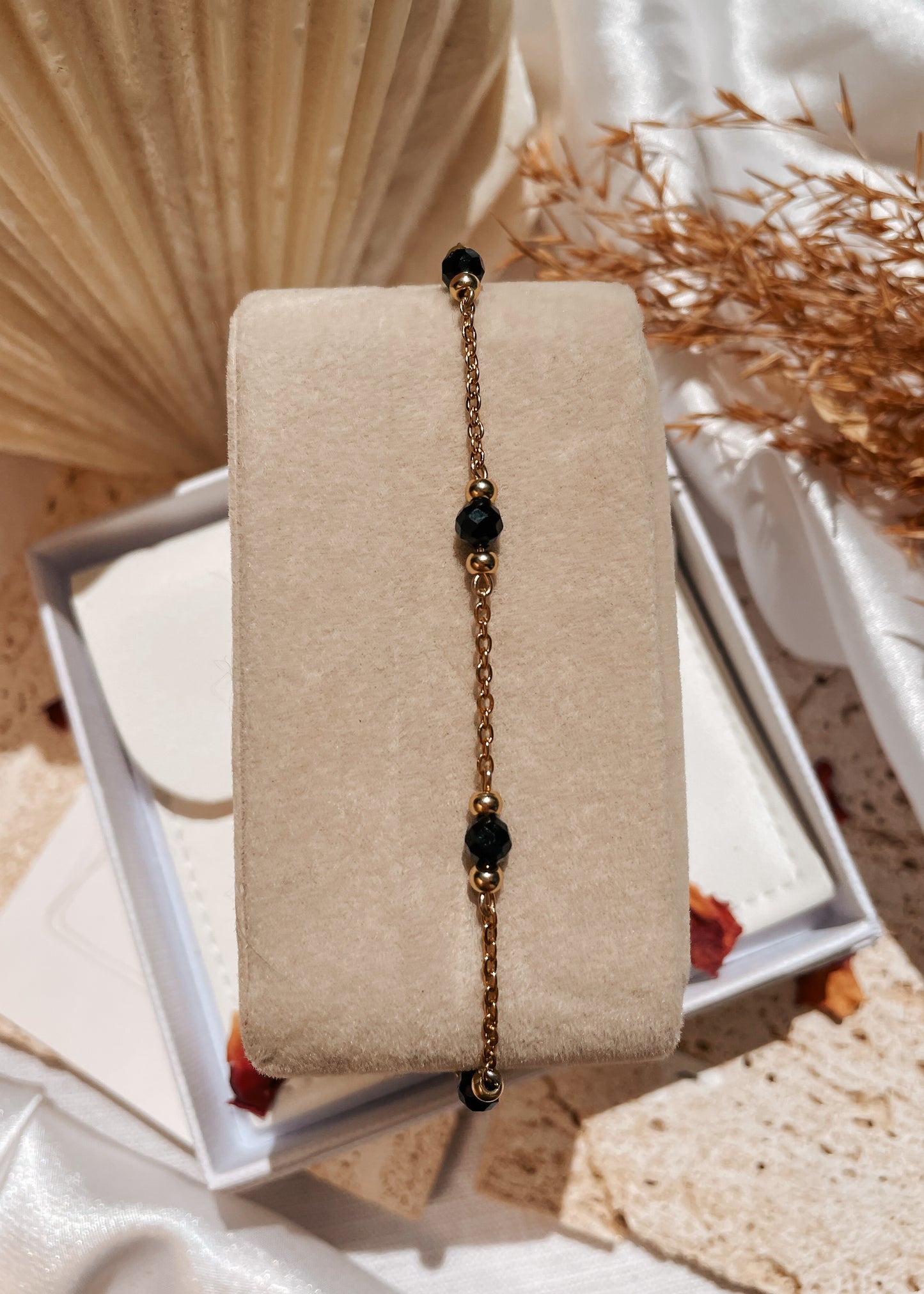 Liana Black Tourmaline Chain Bracelet