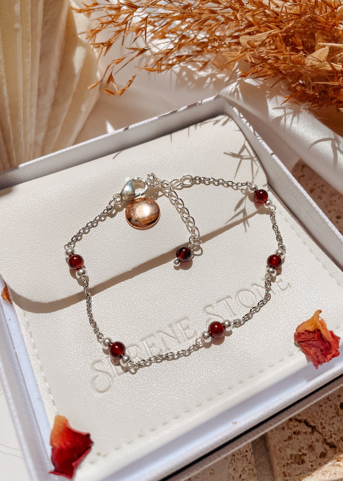 Liana Garnet Chain Bracelet