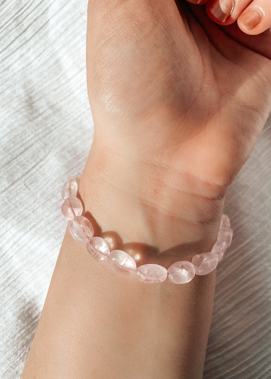 Rose Quartz Clasped Bracelet Clear Quality