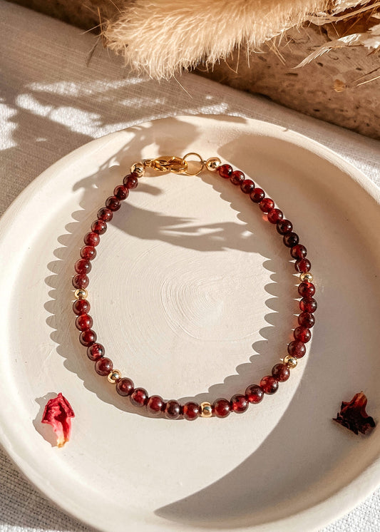 Garnet Dainty Bracelet