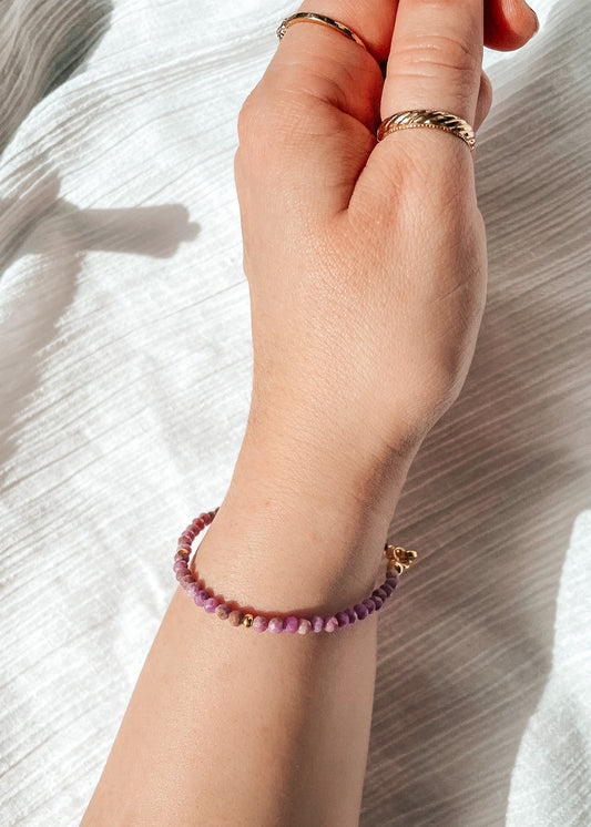 Pink Gemstone Dainty Bracelet