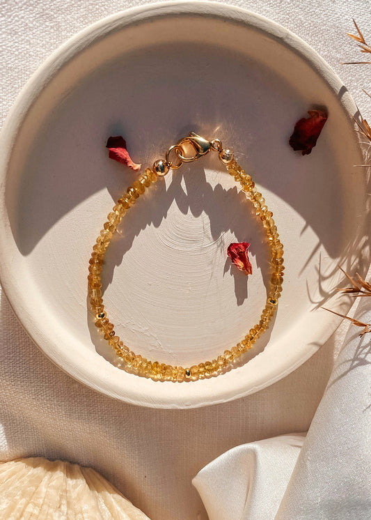 Citrine Dainty Faceted Bracelet