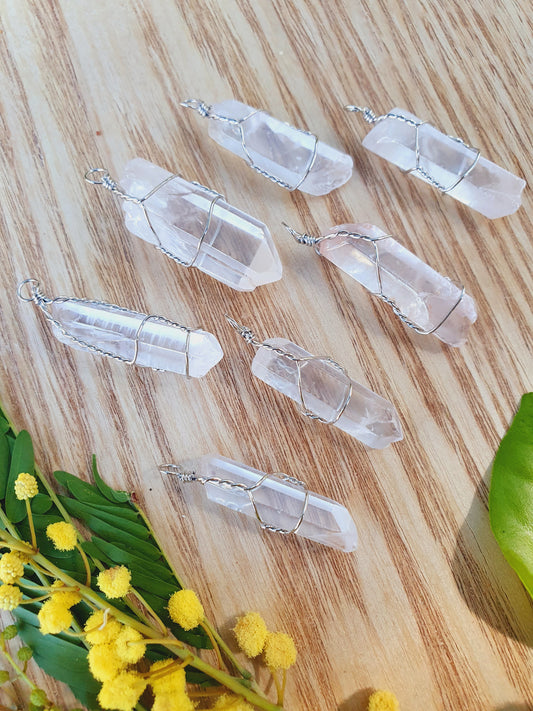 Raw Clear Quartz Pendant