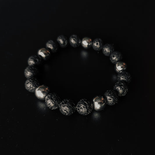 Lava & Hematite Protection Bracelet