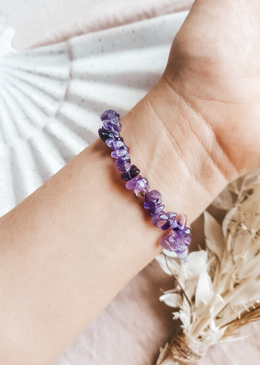 Amethyst Chip Bracelet