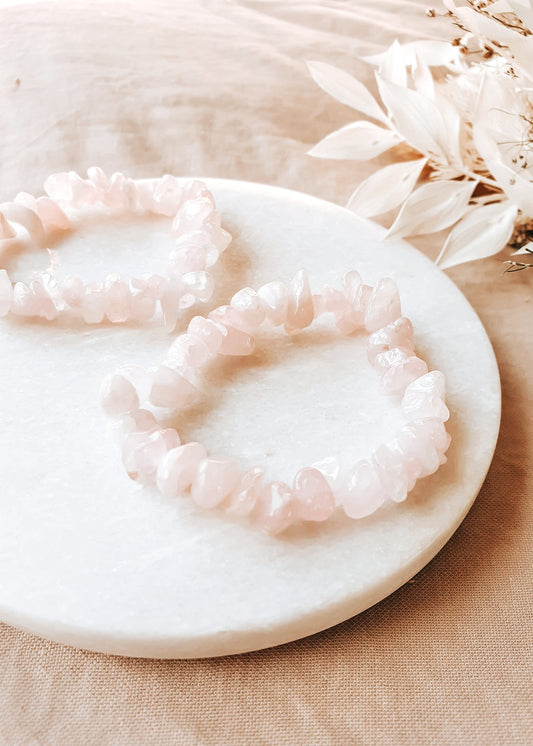 Rose Quartz Chip Bracelet