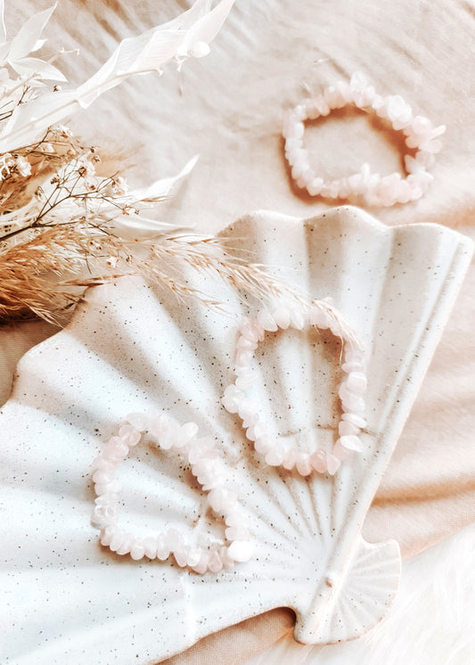 Rose Quartz Chip Bracelet