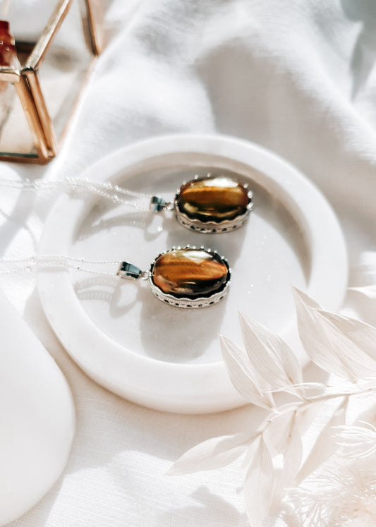 Tiger Eye Oval Pendant