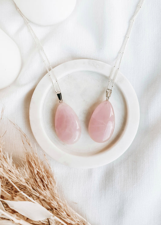 Rose Quartz Drop Pendant