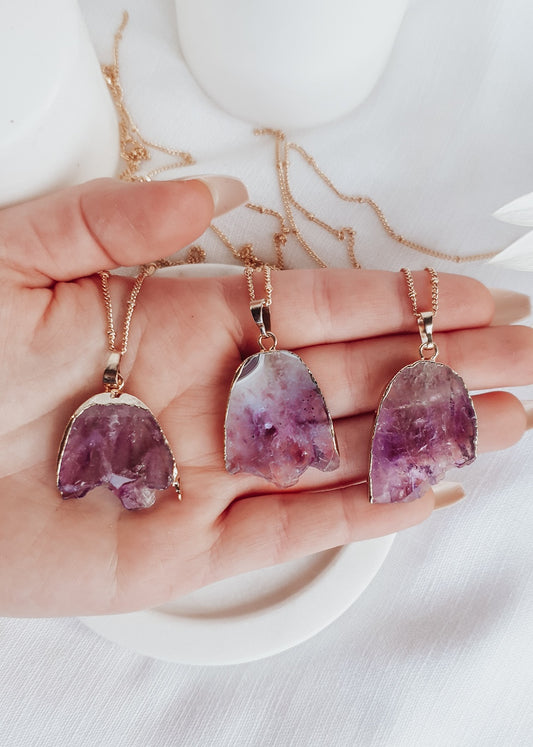 Amethyst Slice Pendant