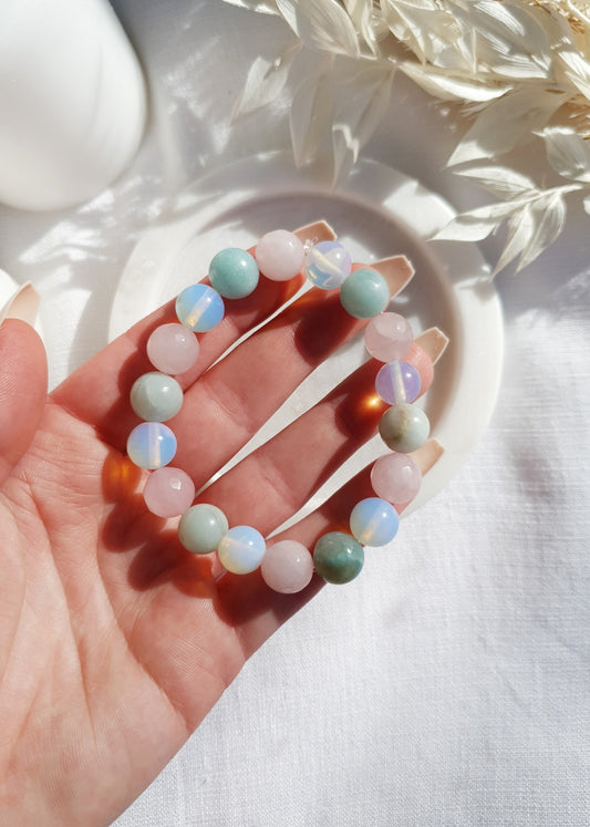 Rose Quartz + Amazonite + Opalite Bracelet