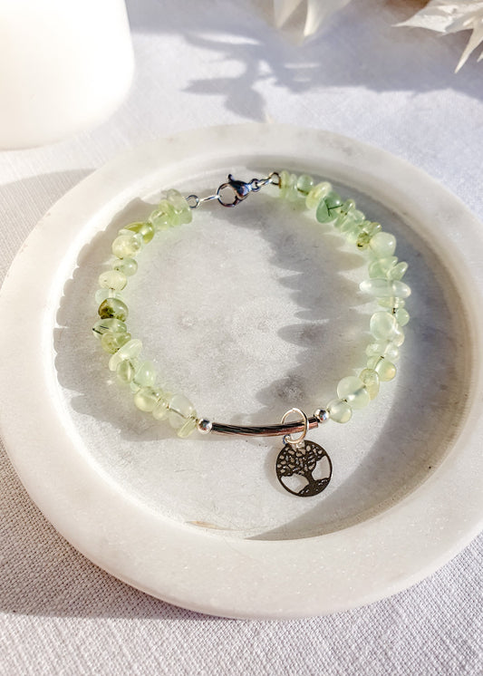 LUCY Prehnite Charm Bangle