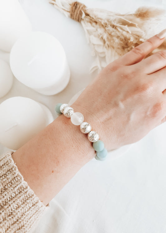 Amazonite + Calcite Bracelet