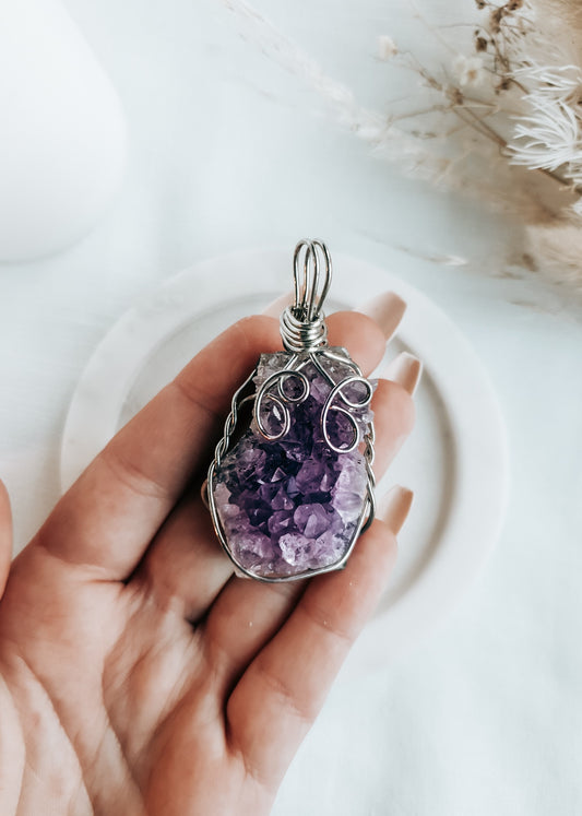 X-Large Amethyst Cluster Pendant