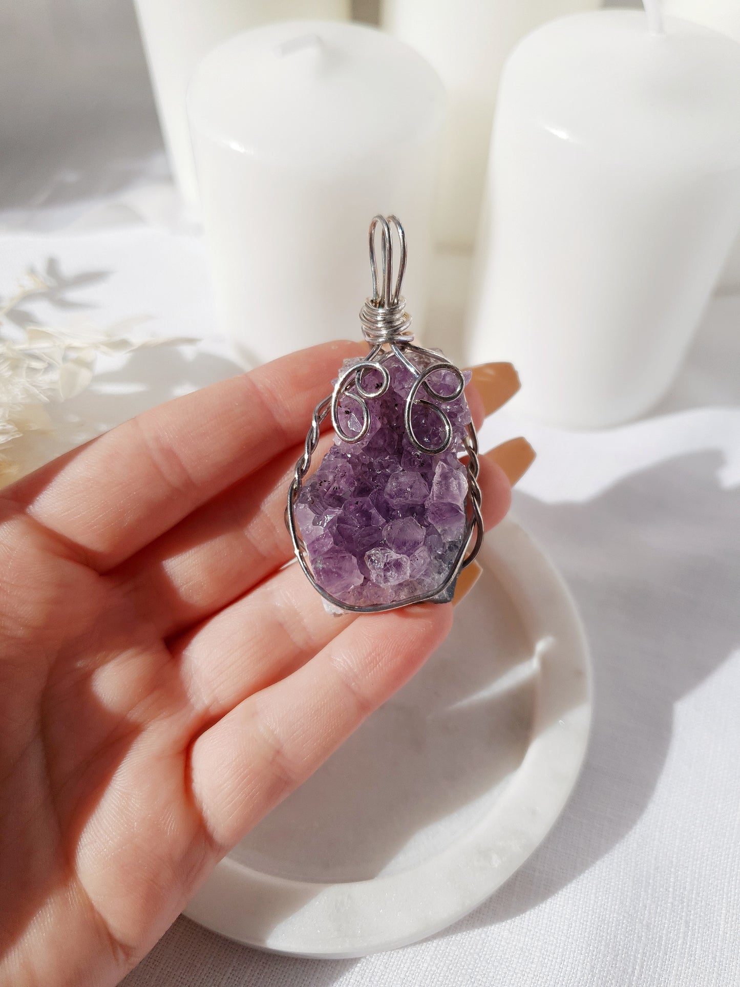 X-Large Amethyst Cluster Pendant