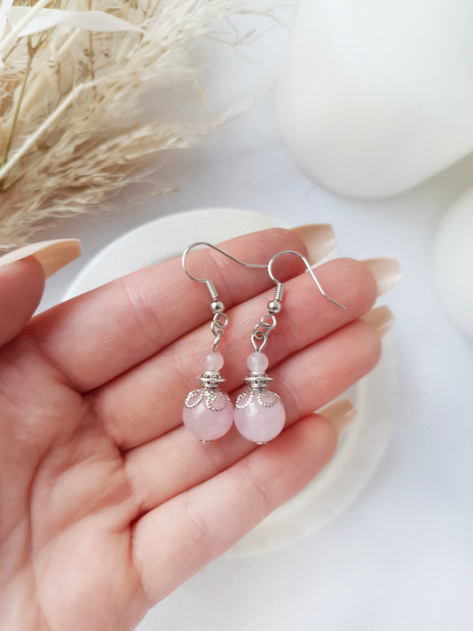 Rose Quartz Filigree Earring