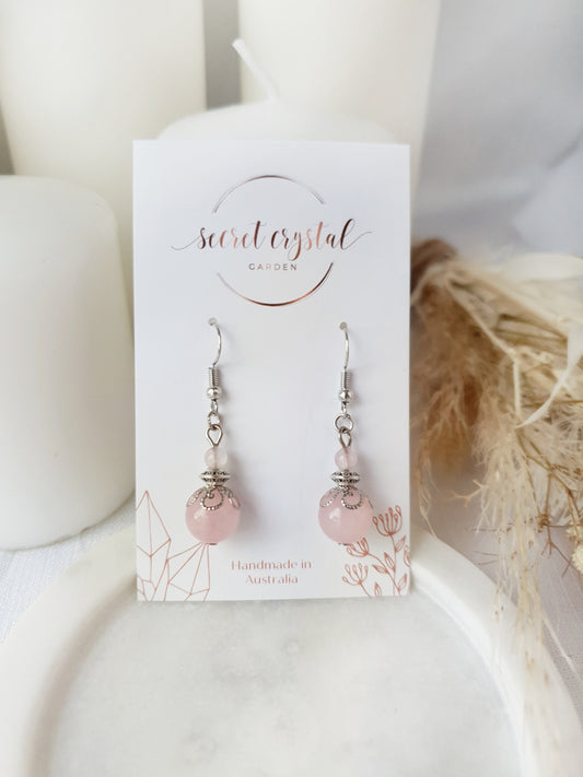 Rose Quartz Filigree Earring