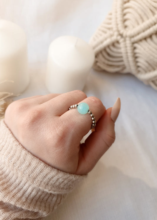 Blue Aragonite Ring