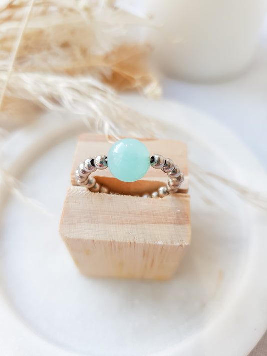 Blue Aragonite Ring