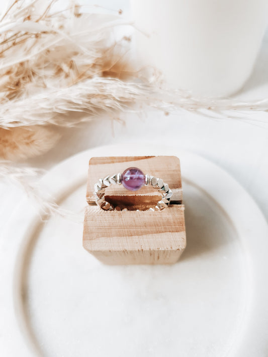 Amethyst Hematite Ring