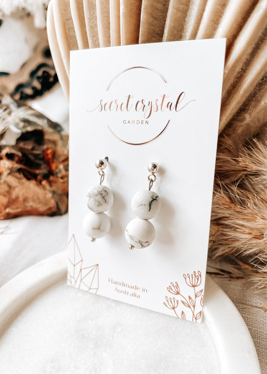 Howlite Double Earring