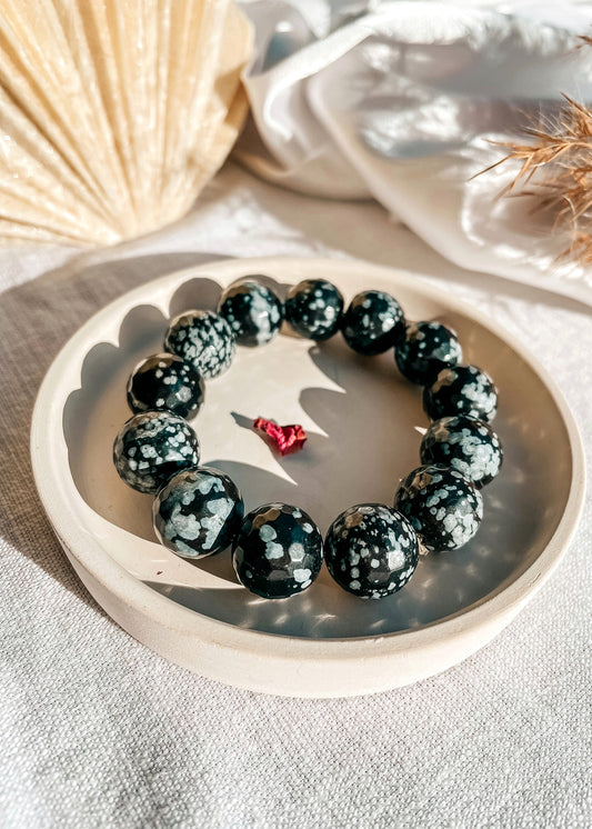 Snowflake Obsidian Bracelet