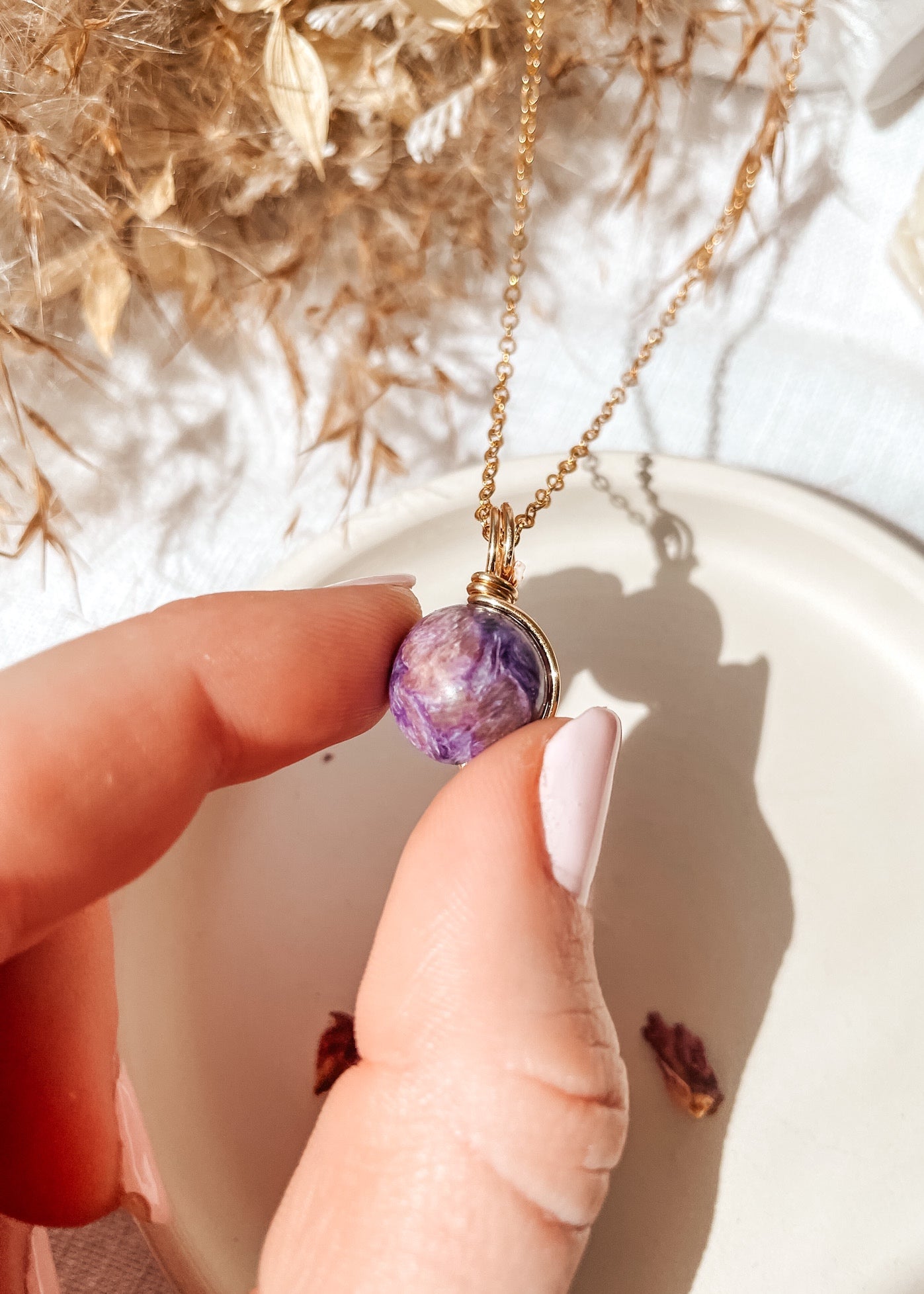 Charoite RARE Wire Wrapped Necklace