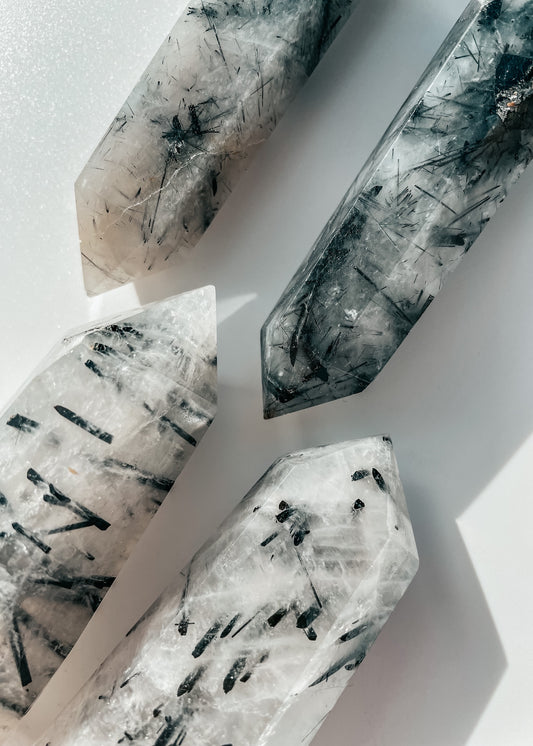 Tourmalinated Quartz Point