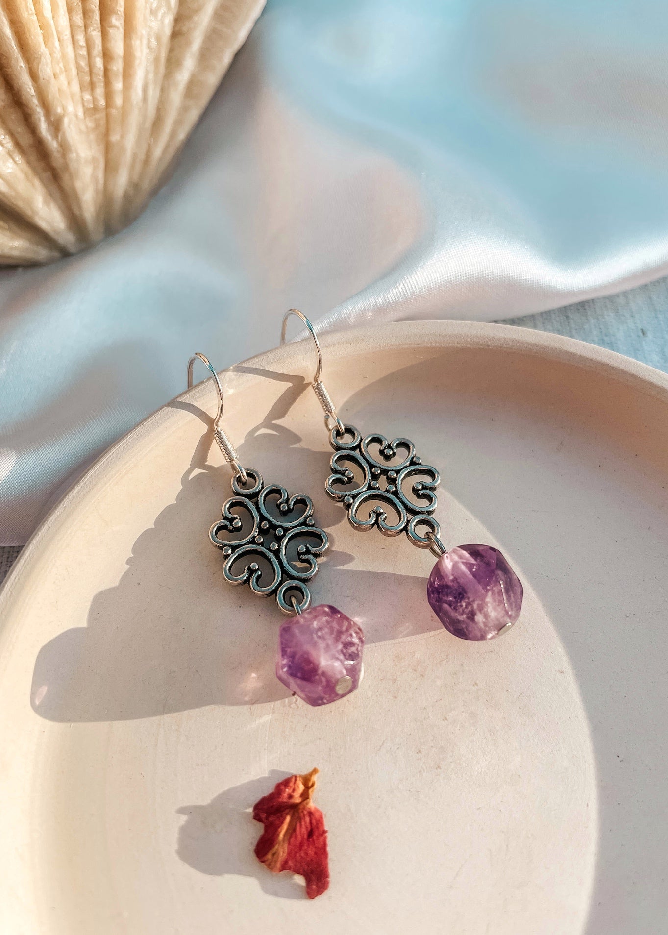 Amethyst Filigree Earring