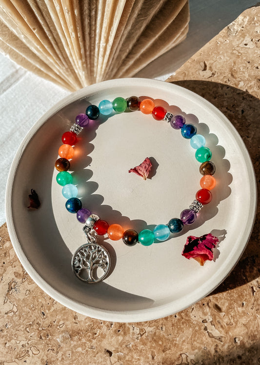 Chakra Dainty Bracelet - Tree Charm