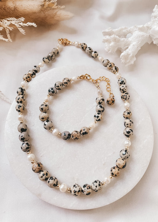 Adeline Jasper & Pearl Necklace