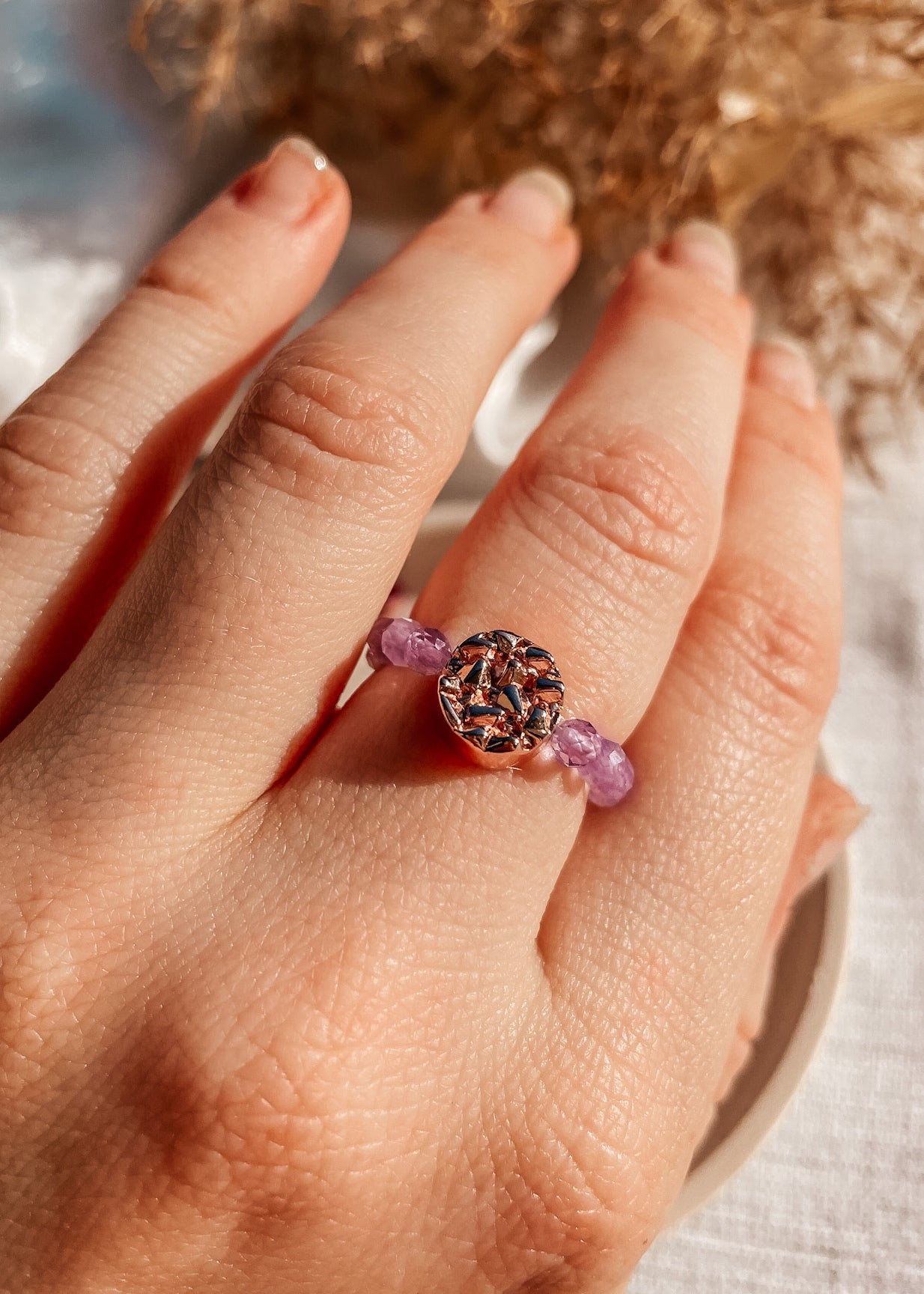 Lavender Amethyst Ring Set