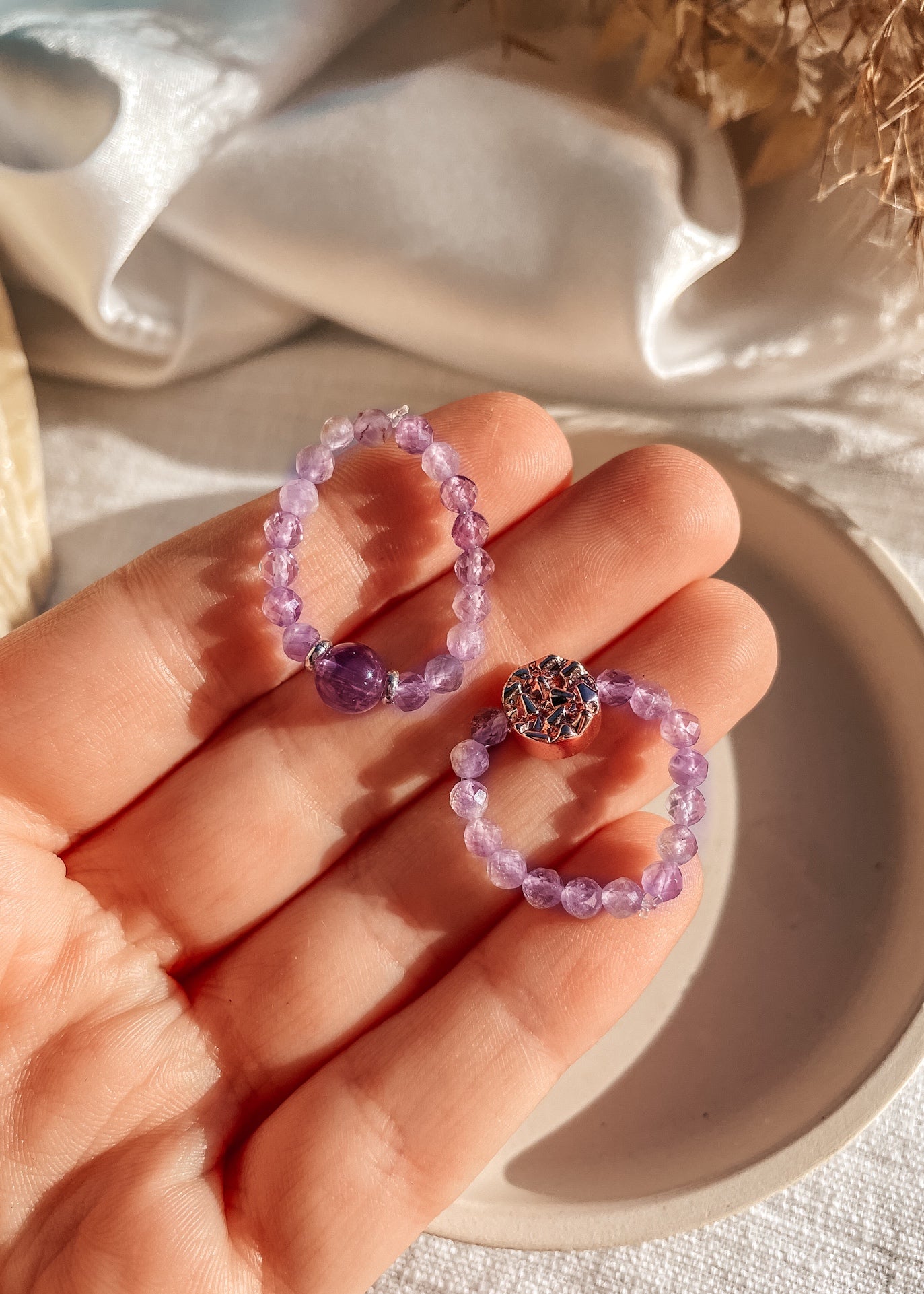 Lavender Amethyst Ring Set