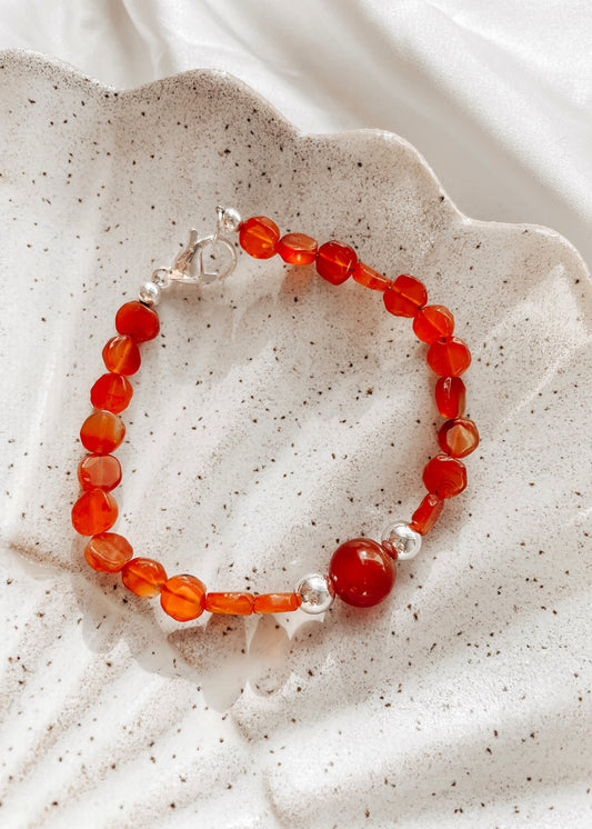 Carnelian Silver Bracelet