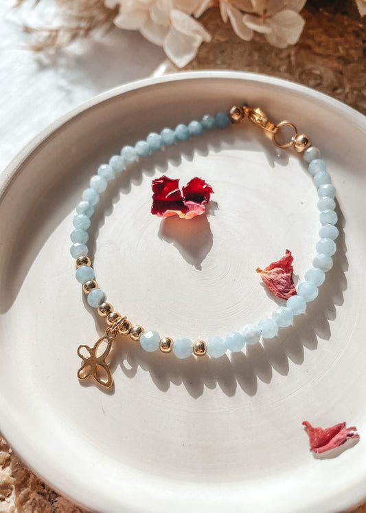 Angelite Gold Butterfly Bracelet