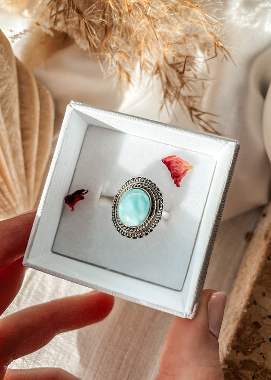 Tranquility Larimar Oval Ring